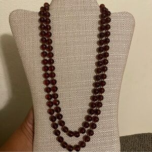 Vintage Flapper Glass Bead Necklace 50”
